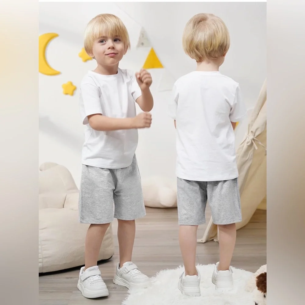 Children’s Place - Boys Terry Shorts – Size 5T – Bundle of 2 - Heather Gray